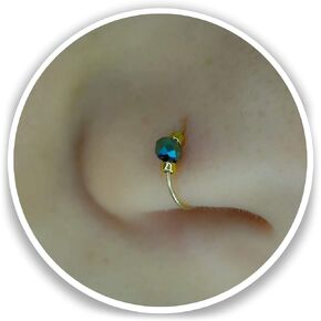 حلقة ثقب أنف صغيرة رفيعة مملوءة بالذهب عيار 14 قيراط - حلقة أنف ثقبية 2 مم - حلقة أنف رفيعة جدًا مقاس 24 حلقات أنف صغيرة مثقوبة in Kuwait