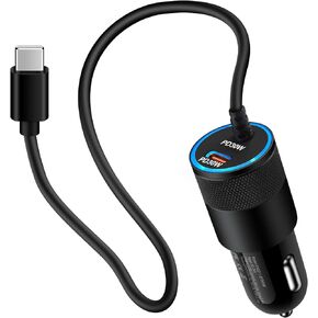 60W Samsung USB C Fast Car Charger for Samsung Galaxy A14 5G/A54/A23/A24/A34/S23 Ultra/A13/A53/A03s/Z Fold4/S21/A04S/S22,Pixel 7/6a,Android Fast Charging Cigarette Lighter Car Adapter 3ft Type C Cable