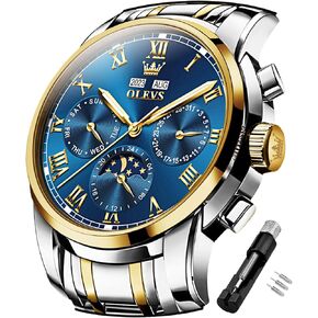 OLEVS Watches for Men Automatic Mechanical Self Winding Dress Wrist Watch Multifunction Calendar Waterproof Luminous