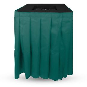 Round Black Garbage Can Cover,Solid Pleated Skirt Topper for 32-35 Gallon Indoor Garbage Cans Trash Bins, Waste Container Without Wheels, Events, Residential Use (Black Top Black Skirt)