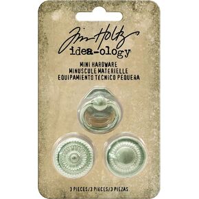 Mini Hardware by Tim Holtz Idea-ology, Antique Nickel Finish, Approximately 7/8 Inch Each, 3 Knobs (TH93571)