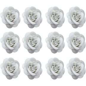 12 PCS Faux Leather Mini White Roses Flower DIY Boots Wedding Sandals Sock Scarf Bag Shoe Package Material Eternal Flower