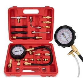 Fuel Pressure Tester (0-140Psi), Fuel Injection Pump Pressure Tester Gauge Kit for Auto Truck Car Motorcycle (Not for Diesel Vehicles) TU-114 Fuel Pressure Tester Kit, Fuel Pressure Gauge Kit