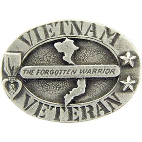 United States Vietnam Veteran The Forgotten Warrior with Purple Heart Pewter 1" Lapel Pin