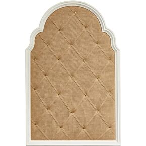 SOFE Arched Bulletin Board 36 X 24 Inches - White Framed Linen Large Bulletin Board - Pin Board Memo Board for Wall Decorative - Picture Message Display Notice Board for Office Home Bedroom