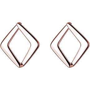 Reffeer Solid 925 Sterling Silver Hollow Stud Earrings for Women Teen Girls Square Earrings Open Stud Earrings in Saudi Arabia
