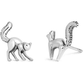 Boma Jewelry Sterling Silver Scaredy Cat Stud Earrings