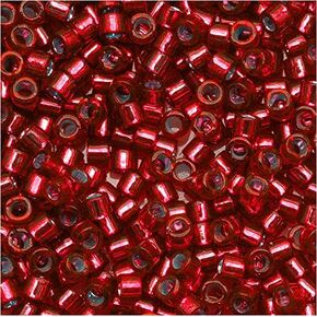 Miyuki Delica Beads, Silver Lined Red