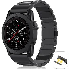 26mm Magnetic Titanium Bands Compatible for Garmin Fenix 5x/6x/7x Watch Band,Quickfit 26 Metal Bands Compatible for Garmin Fenix 7x Pro/6X Sapphire/6X Pro/5X Plus/3/3HR/Tactix Delta Men