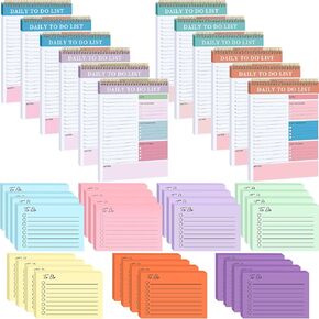 40 Pad to Do List Sticky Notes Notepad 2080 Sheets Daily Planner Note Pads 6.5" x 10'' to Do Notepad for Work 3" x 4'' Sticky Notes with Line for Fridge Home Office Studying