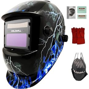 True Color Solar Power Auto Darkening Welding Helmet Welder Hood with Adjustable Shade Range for Mig Tig Arc Sensor Welder Mask WM-110