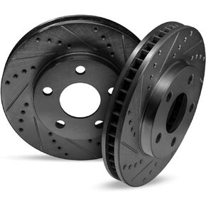 مفاهيم R1 لـ 2011-2017 Audi Q5، A4 Quattro، A5 Quattro، A6، A4 allroad Front Black Zinc Cross حفر دوارات الفرامل المشقوقة in Kuwait