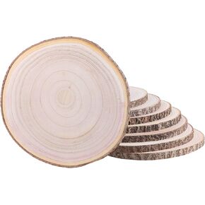Large Wood Slices 8 Pcs 12-14 Inches Wood Rounds Natural Wood Slices for Centerpieces/Crafts/Table Wood Decor/Round Wooden Discs Large Unfinished Wood Centerpieces for Tables