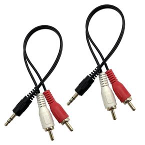 RCA Stereo Audio Cable, 3.5 mm Male to 2 RCA Male Stereo Audio Y Cable Adapter Used for Audio Equipment Such as Speakers, TVs, VCRs, DVDs, Etc 10 Inch 2-Pack