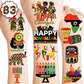 Happy Kwanzaa African Afro American Africa Heritage Birthday Theme Party Decorations Kinara Candles Drum Supplies Decor for Adults Kids Christmas Holiday Classroom Home