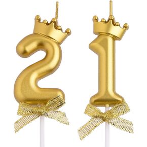 21st Birthday Candles, Pink 21 Year Old Number Birthday Candles, Happy Birthday Party Cake Topper Decoration Gifts for Women