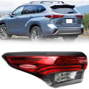 Outer Tail Light Assembly Compatible with 2020 2021 2022 Toyota Highlander Rear Lamp Brake Taillights Replacement Bulbs not Included (Right Passenger Side)