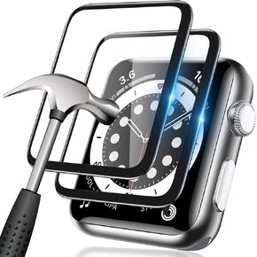 [2 Pack] Watch Tempered Glass Screen Protector for Apple Watch 44mm Series 6/SE/5/4, MIUOLV 3D Curved Edge Full Coverage Bubble-Free Scratch-resistant Anti-Fingerprint Screen Protector for Apple Watch 44mm (44MM)