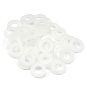 MroMax Nylon Flat Round Washer-M3 White Plastic Washers 0.31" OD 0.12" ID 0.04" Thickness Insulating Washer for Electrical Connections, Ship Equipment, Medical, Office and Other Fields 100PCS
