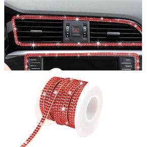Bling Car Trim Self Adhesive, 16.4 Ft Rhinestone Auto Dashboard Line Molding Sticker Strips, DIY Bling Car Interior Decor Sticker for Women Girls, Vehicle Exterior Accessoreis (Black)