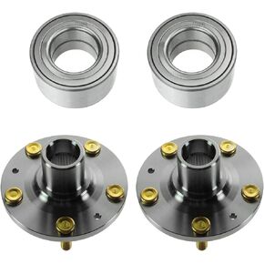 TRQ 4 Piece Front Wheel Hub & Bearing Kit Set LH & RH Sides Compatible with Mazda CX-9 CX9