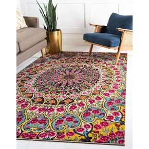 Unique Loom Vita Collection Area Rug - O' Keefe (5' 1" x 8' Rectangle, Multi/ Blue)