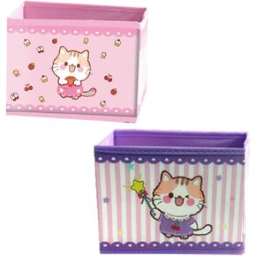 صندوق تخزين مكتب القطة، منظم قلم رصاص لغرفة البنات، حامل قرطاسية Kawaii، مجموعة من 2 حامل قلم رصاص للقطط، منظم سطح المكتب متعدد الأغراض in Kuwait
