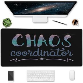Desk Mat Black Quotes 35.5" x 15.7" Mouse Pad Large,Keyboard Mats for Desk,Extended Mouse Pad,Non-Slip Base Stitched Edges Desk Pad,Desk Cover,Home Office Accessories