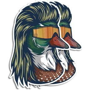 | Duck Mullet Sticker (2 Pcs) - Strong Adhesive, Waterproof, UV Resistant Duck Stickers Size 5" - Perfect Duck Decals for Trucks, Cars, Laptops, Tumblers etc.