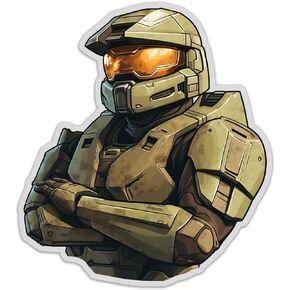 Master Chief Video Game Sticker Decal Notebook Car Laptop 5"x5.5" (Color)