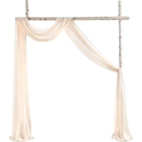 Pink Wedding Arch Draping Fabric 2 Panels 20Ft Chiffon Fabric Drapes Arbor Drapery Wedding Party Ceremony Reception Swag Decorations