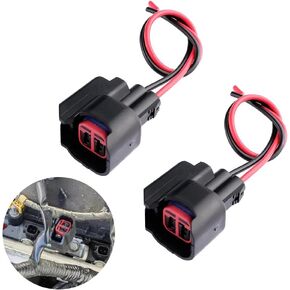 2PCS EV6 Fuel Injector Connector - Professional Car Accessories Fuel Injector Wiring Harness for Coupling Circuit to Injectors - Compatible with Ford F150 F250 Super Duty Mustang
