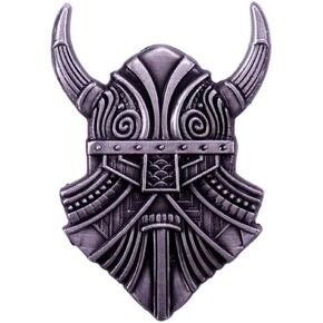 Viking Norse Warrior Beserker Dwarf Dwarves Helmet Head Beard Valhalla Odin Thor Mythology Raid Runes 2" Enamel Pin Badge