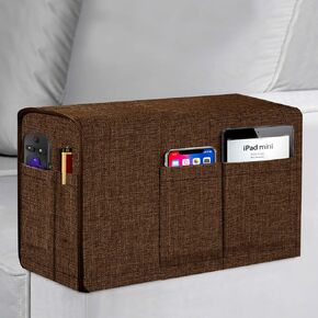 أغطية مسند الذراع من Joywell لغرفة المعيشة، واقي ذراع الأريكة المضاد للانزلاق للكلاب والقطط والحيوانات الأليفة، غطاء منزلق للكرسي مع 4 جيوب للتحكم عن بعد في التلفزيون، والهاتف، قطعة واحدة، بني in Kuwait