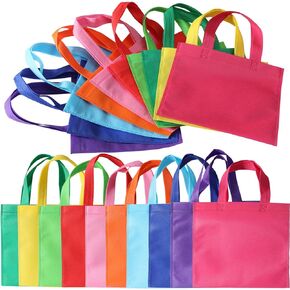 YINGZI Tote Bag, 20 Reusable Gift Bags, Non-Woven Fabric, Recyclable, Favor Bag, Candy Bag, Birthday Party, 8x8 Inch