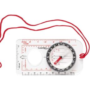 1 Piece Outdoor Compass Map Ruler, Adjustable Declination Navigation Explorer Compass with Magnifying Glass for Map Reading and Navigation.