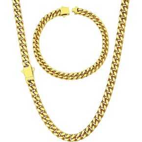 ChainsHouse 5mm 20" Cuban Chain Necklace Men Bracelet 23cm in Kuwait