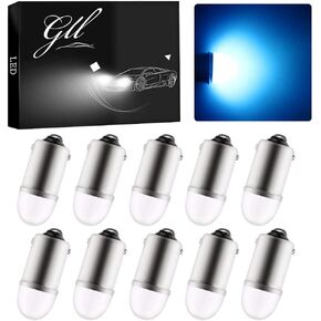 GLL BA9S Bayonet BA9 53 57 1895 64111 T4W LED Light for Car License Plate Light Dashboard Bulb 3030 chip Amber DC12V 1W Pack-10