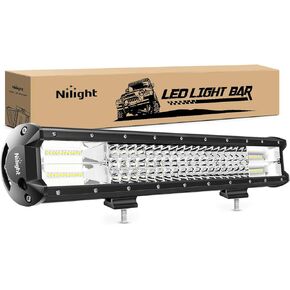 Nilight - 18004C-A LED Light Bar 20Inch 288w Triple Row Flood Spot Combo 28800LM Led Bar Driving Lights Boat Lights Led Off Road Lights for Trucks, 2 Years Warranty