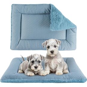 Dog Bed Mat, Dog Crate Pad Reversible,Soft Kennel Pad, Washable Dog Crate Mat (Cool and Warm),Pet Sleeping Mattress for Small Medium Dogs XB009 (30''x20'',Grey)