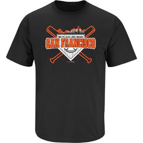 San Francisco Baseball Fans. No Place Like Home. Black T-Shirt (Sm-5X)