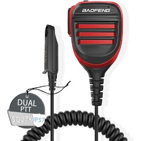 BAOFENG UV-9RPlus Ham Radio Mic SQ26W SQ27K IP57 Waterproof Remote Shoulder Mic Handheld for GMRS Two Way Radio UV-9RPRO UV-9G UV-XR