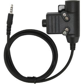ASHATA U94 PTT Adapter Headset Cable Plug PTT Walkie Talkie Connector with 3.5mm Mobile Phone Audio Jack for Mobile Phone, U94 PTT Headset System Adapter