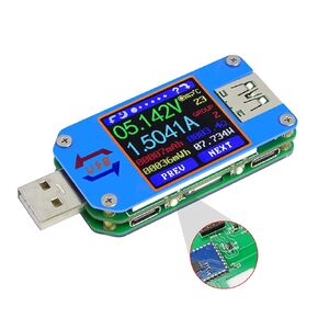 RD UM25 1.44 Inch 5A USB 2.0 Type C Tester Voltage Current Power Charger Voltmeter Ammeter Multimeter Measure Cable Resistance Load Impedance Measurement Tester(UM25)