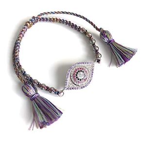 Evil Eye Big Size Purple Bracelet Lucky Charms Jewelry