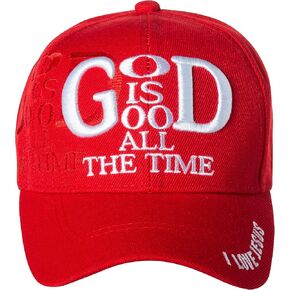 Artisan Owl God is Good All The Time with I Love Jesus on Back Baseball Cap - Religious Christian Spiritual Embroidered Hat
