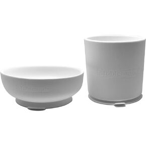 Stablemate™ Suction Mount Serveware Cup Holder and Bowl Set. Flexible 100% Silicone! Impact Resistant! Great for Boating, SUP Stand up Paddle Boarding. Sticks to Any Glossy Surface!