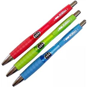 Forma 1.0 mm Ball Point Retractable Black Ink W/ Neon Barrel Colors 1 Pack Of 3