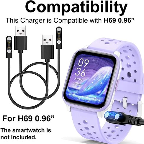 Smart Watch Cables Compatible with Butele H69 0.96" Smartwatch, 2-Pack in Saudi Arabia