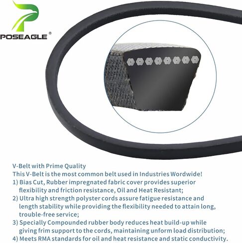 793828 حزام V 1/2 بوصة × 116 بوصة يستبدل Hustler 793828، Carlisle 9-3434، Dayco L4116، Gates 68116، Goodyear 841160، المرجع رقم A114 in Kuwait